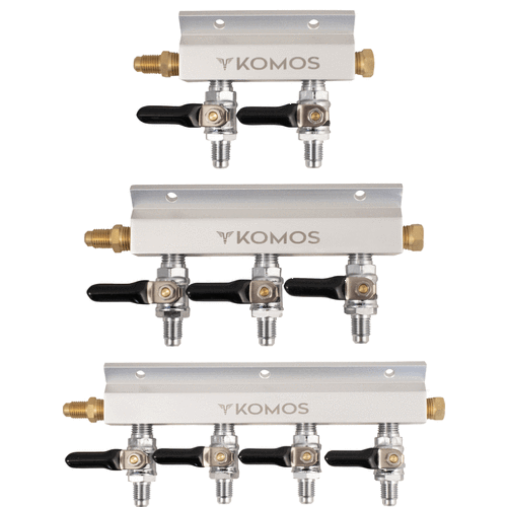 KOMOS 1/4&quot; Flare Aluminum Gas Manifold